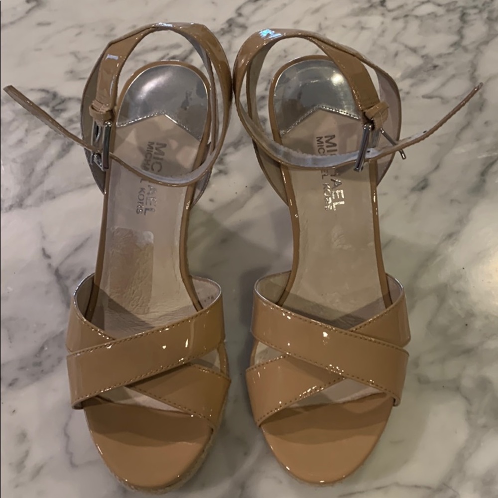 Michael Kors faux leather wedge